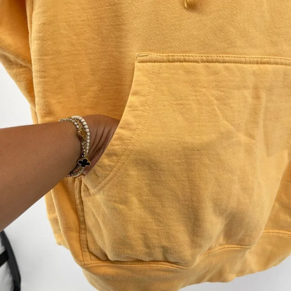 God Is Dope Oversized Hoodie Small Mustard Yellow Ringspun Cotton Mens